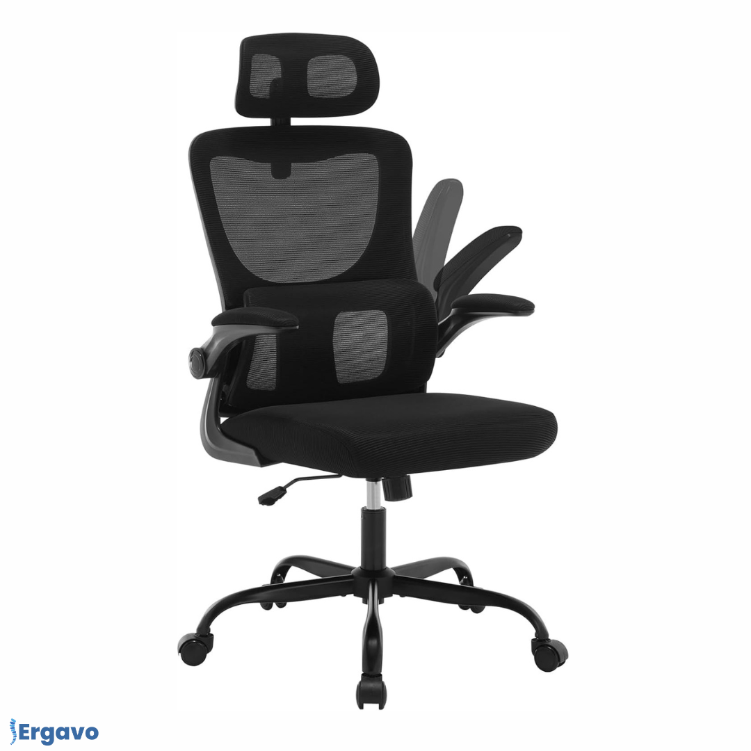 Chaise Ergonomique de Bureau – Soutien Lombaire & Accoudoirs Relevables