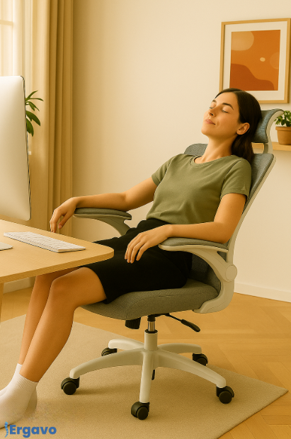 Chaise Ergonomique de Bureau – Soutien Lombaire & Accoudoirs Relevables