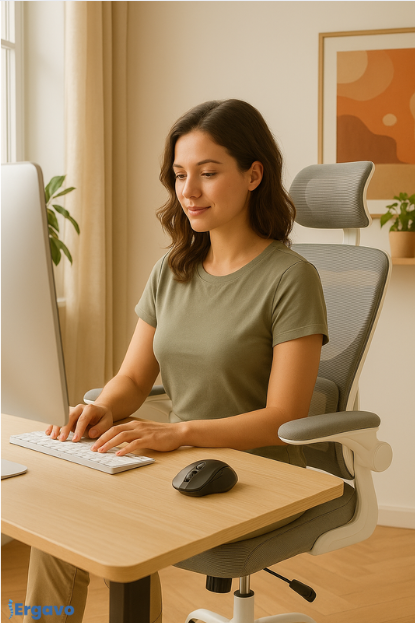 Chaise Ergonomique de Bureau – Soutien Lombaire & Accoudoirs Relevables