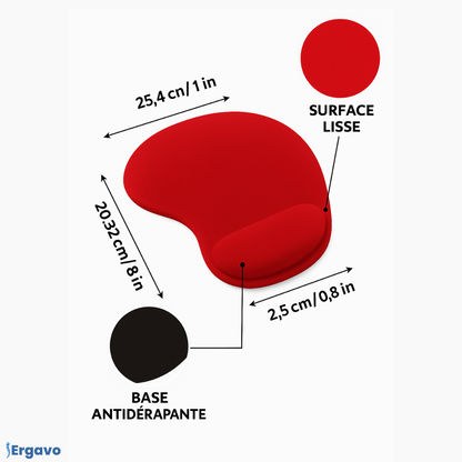 Tapis de Souris Ergonomique avec Repose-Poignet – Confort optimal